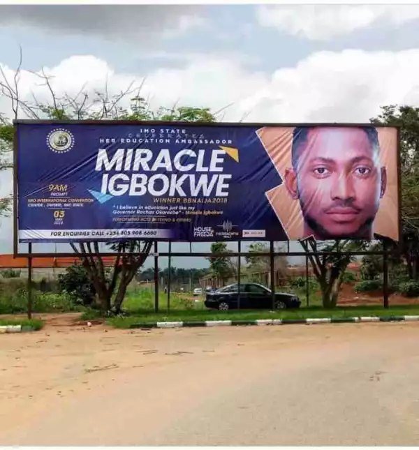 BBNaija: Miracle Arrives Imo In A Long Convoy (Photo, Video)